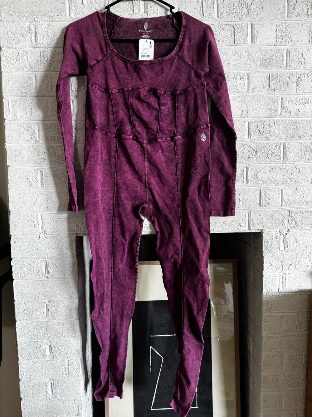 Free people movement nwt washed purple Long Sleeve corset good karma Jumpsuit